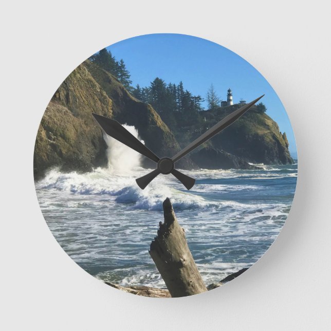 Relógio Redondo Farol de Desapontamento de Cabo, Washington (Frente)