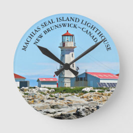 Relógio Redondo Farol de Machias Seal Island, NB Wall Clock