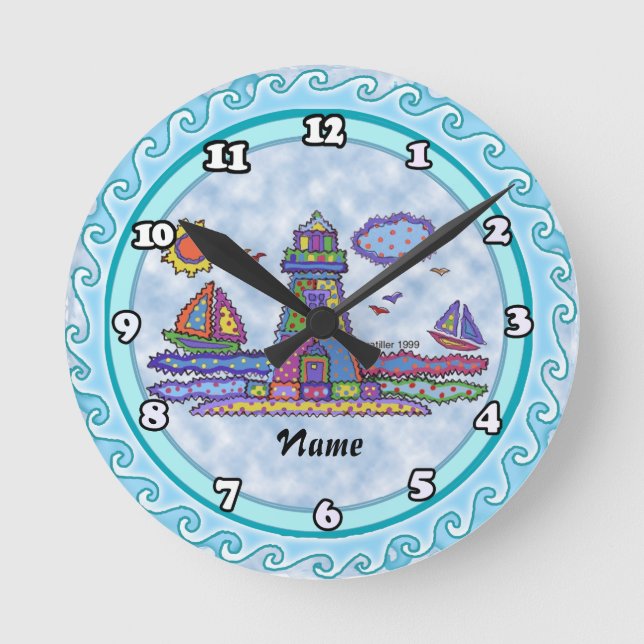 Relógio Redondo Farol de patch (Frente)