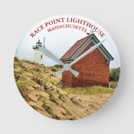 Relógio Redondo Farol Race Point, Massachusetts Clock