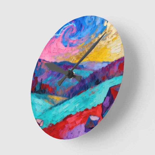 Relógio Redondo Fauvism (Ângulo)