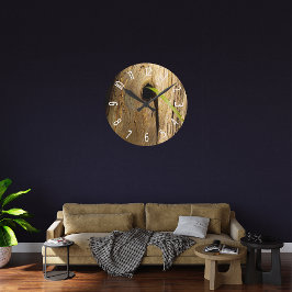 Relógio Redondo Faux Wooden Cypress Tree Knot