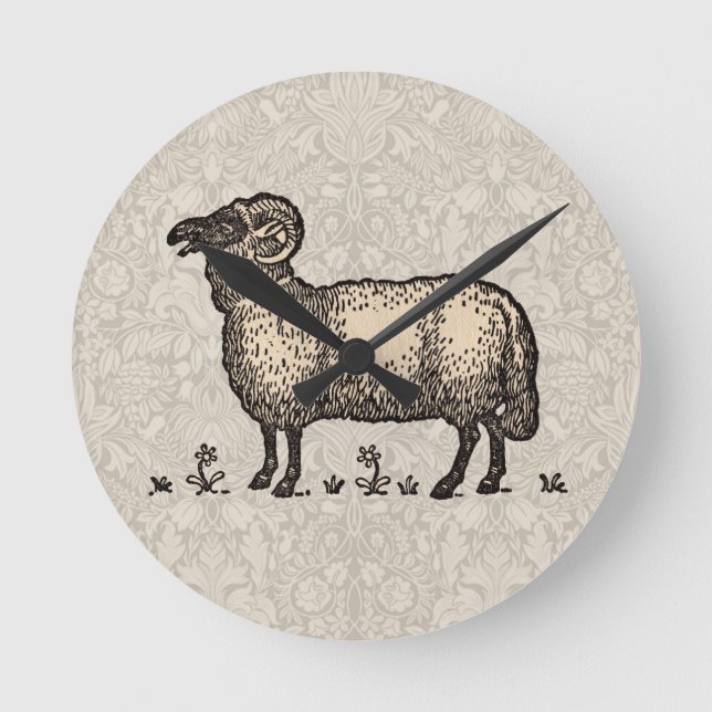 Relógio Redondo Fazenda De Ovinos (Frente)