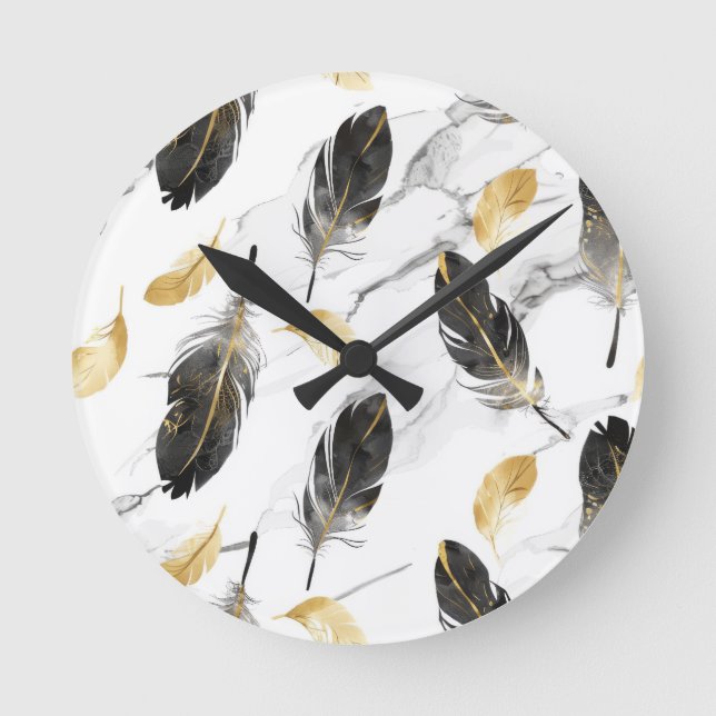 Relógio Redondo "Feather Flow Wall Clock" (Frente)