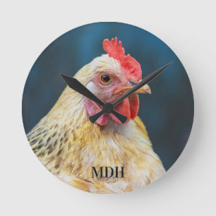Relógio Redondo Fechamento de frango monograma personalizado