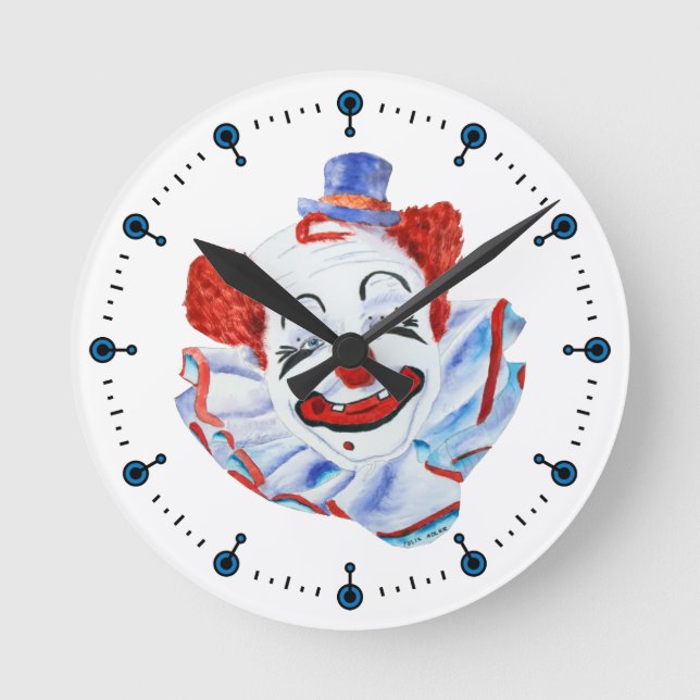 Relógio Redondo Felix Adler Clown Wall Clock (Frente)