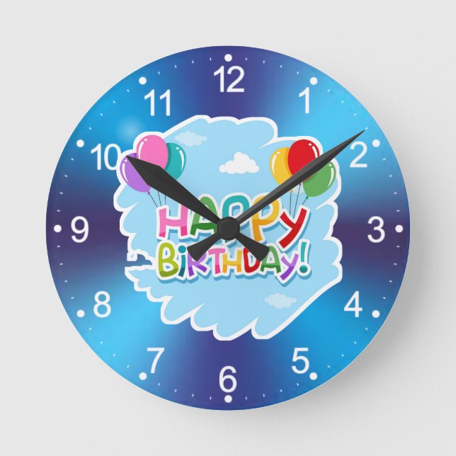 Relógio Redondo Feliz Aniversário!-23769 (Frente)