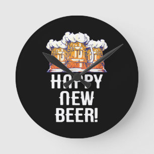 Relógio Redondo FELIZ ANO NOVA CERVEJA! Festa de Ano Novo Bebendo