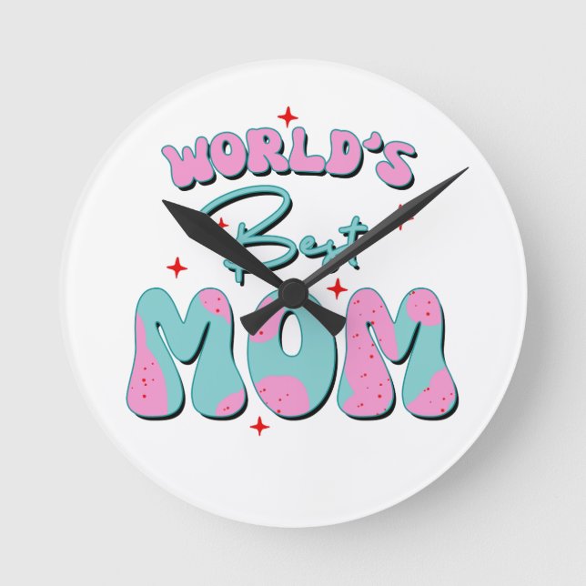 Relógio Redondo Feliz dia de as mães (Frente)