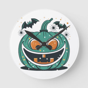 Relógio Redondo Feliz Halloween! Esculpa uma Abóbora!