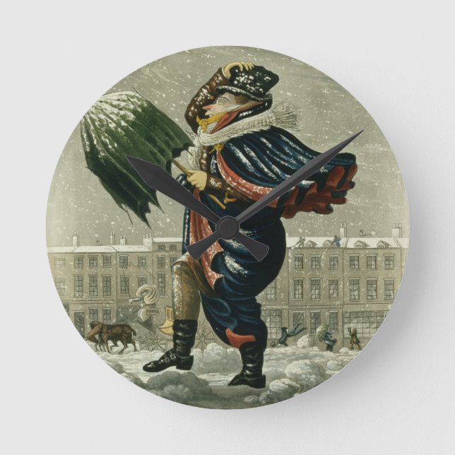 Relógio Redondo Feliz Natal e um feliz ano novo em Londres, (Frente)