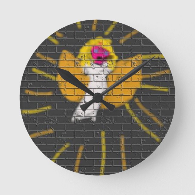 Relógio Redondo Feliz Natal Sun Moon Angel, Art by Kids :) (Frente)