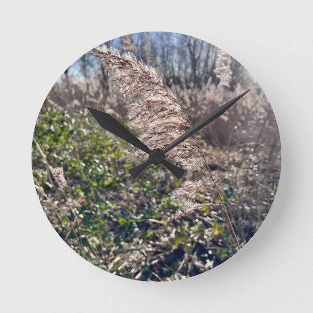 Relógio Redondo Feliz outono. (Frente)