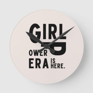 Relógio Redondo Feminista da Era do Poder Menina