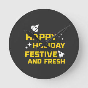 Relógio Redondo Férias Felizes, Festivas e Frescas
