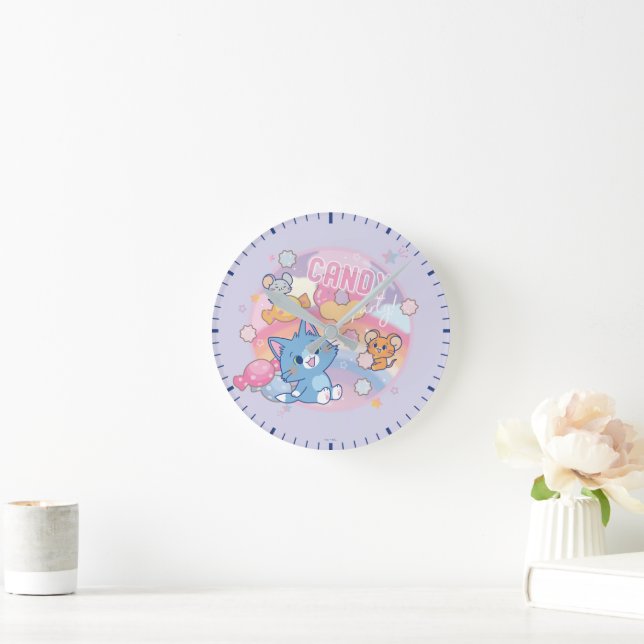 Relógio Redondo Festa de Anime Tom e Jerry Candy (Lar)