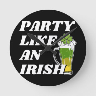 Relógio Redondo Festeje como um Irlandês