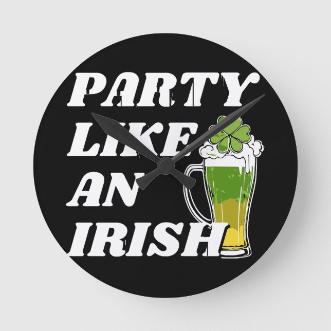 Relógio Redondo Festeje como um Irlandês (Frente)