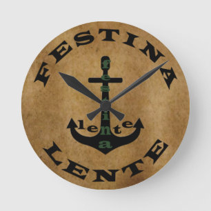 Relógio Redondo festina lente, frase latina