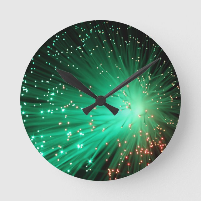 Relógio Redondo Fibras Óticas Iluminadas (Frente)