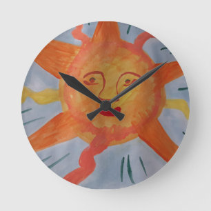 Relógio Redondo Fiery Sun Wall Clock