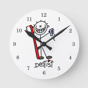 Relógio Redondo Figura básica dentista da vara