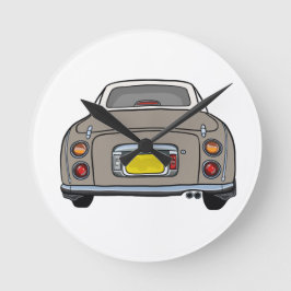 Relógio Redondo Figuras Figaro Carro Topaz Mist Garage Clock