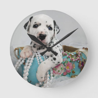 Relógio Redondo Filhote de cachorro Dalmatian adorável