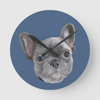 Relógio Redondo Filhote de cachorro do buldogue francês