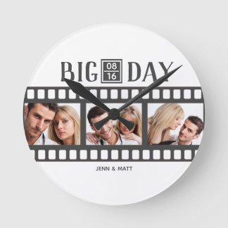 Relógio Redondo Filme de Casamento Adicionar 3 Fotos