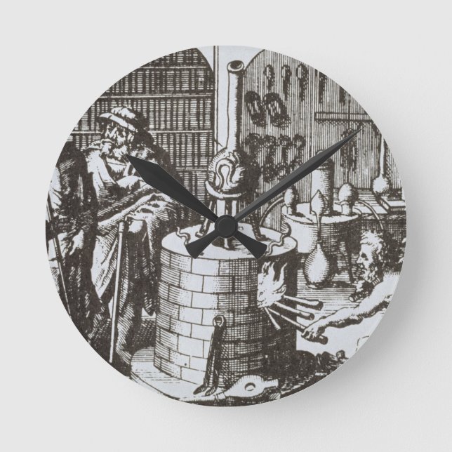 Relógio Redondo Filósofos herméticos e um alquimista, de Muse (Frente)