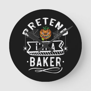 Relógio Redondo Fingir Que Sou Um Padeiro Roupa Divertida de Hallo