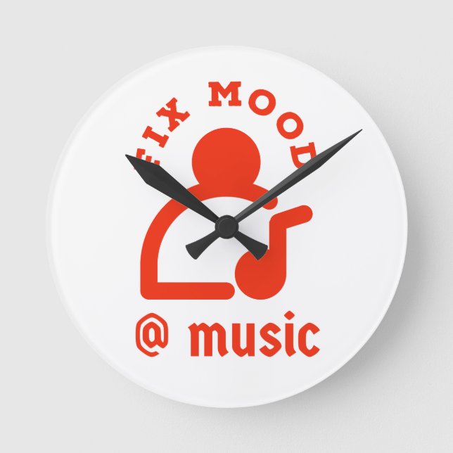 Relógio Redondo Fix Mood @By Music Wall Clock (Frente)