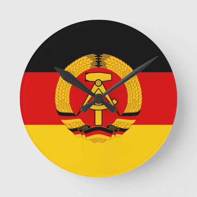 Relógio Redondo Flagge der DDR - Bandeira da RDA (Alemanha Orienta (Frente)
