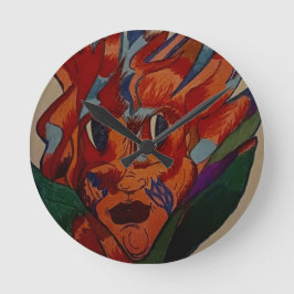 Relógio Redondo Flaming Flower Animation Wall Clock