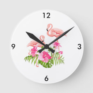 Relógio Redondo Flamingo Clock