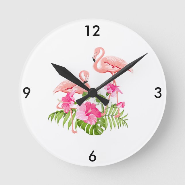 Relógio Redondo Flamingo Clock (Frente)