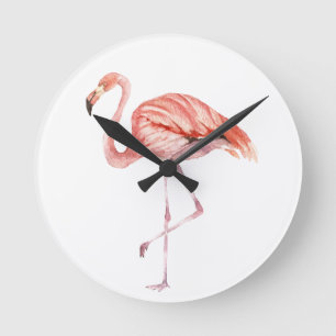Relógio Redondo Flamingo Rosa