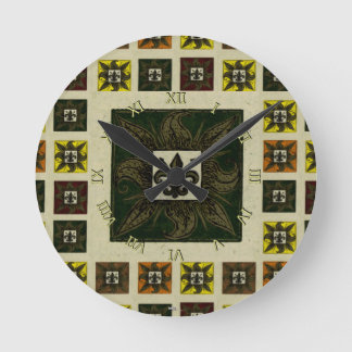 Relógio Redondo Fleur de Lis (Verde)