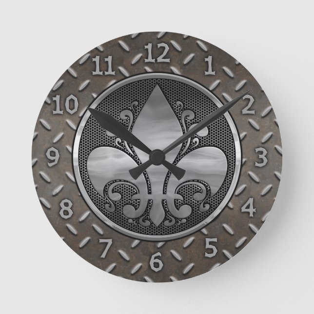 Relógio Redondo Fleur de Metálico (Frente)