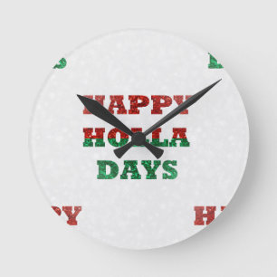 Relógio Redondo floco de neve feliz feriado