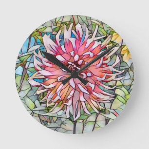 RELÓGIO REDONDO FLOR DE DÁLIA
