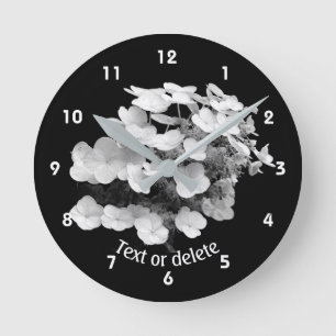Relógio Redondo Flor de Hortênsia de Renda Personalizada  