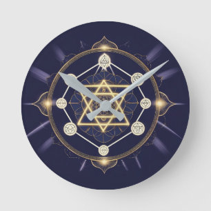 Relógio Redondo Flor de Infinito — Geometria Sagrada Celestial