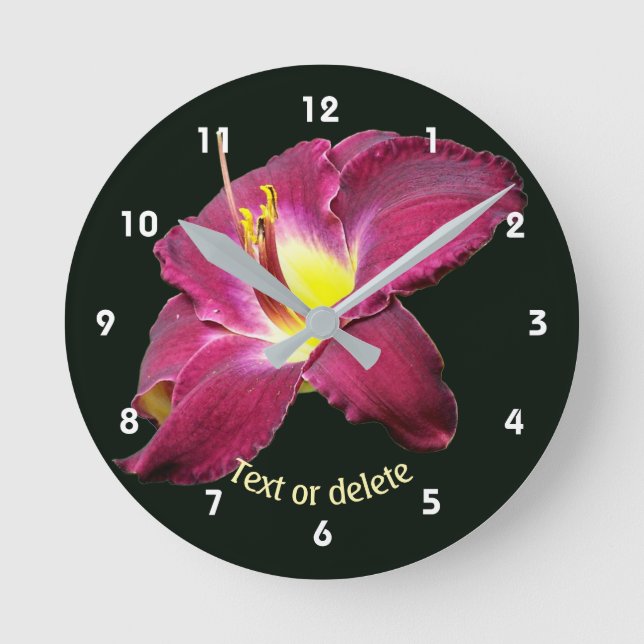 Relógio Redondo Flor de Lírio Personalizada (Frente)