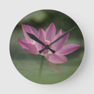 Relógio Redondo Flor de Lotus Rosa Sagrado - Serene Zen Art para M