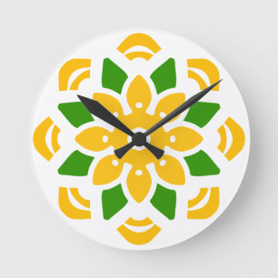 Relógio Redondo Flor de Mandala Geo Abstrata