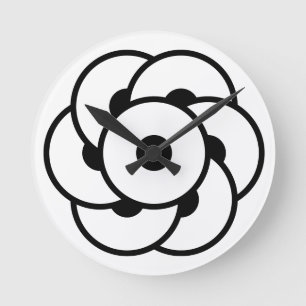 Relógio Redondo Flor do Círculo Crocante - Arte Geométrica Cósmica