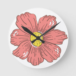 Relógio Redondo Flor vermelha