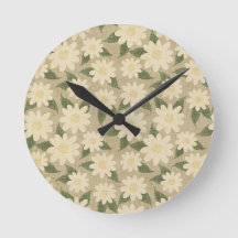 Floral Margarida Vintage em Verde Salvia e Creme